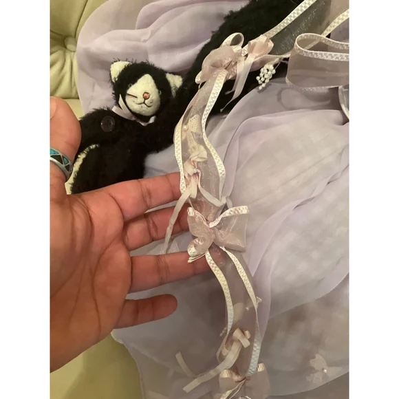 Vintage 1980s Bunnies By The Bay And Friends Black Cat Plush Lettie Lilac set - Picture 8 of 12